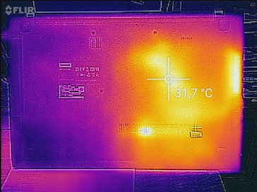 Temperature development underside (idle)