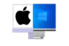 Can Windows AIOs really compete with the M1 iMac? Perhaps, but Apple does seem to dominate the space well. (Image source: Lenovo/Apple - edited)