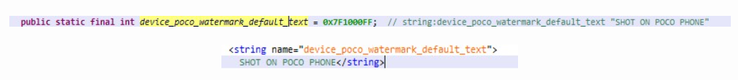 Mention of "POCO PHONE" in MIUI 11 code. (Image source: XDA Developers)