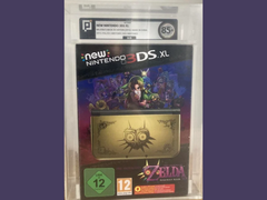 An 85+ graded New Nintendo 3DS XL Majora's Mask Limited Edition console sealed in an acrylic case (image source: r/consoles)