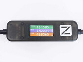 The ChargerLAB Power-Z AK001 Charging Test USB-C cable has an integrated color display. (Image source: ChargerLAB)
