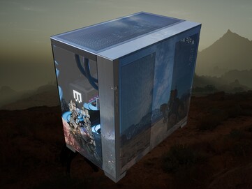 Maingear Crimson Desert Limited Edition PC front shown at angle