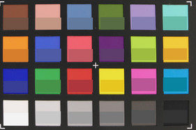 ColorChecker colors. Reference color in lower half of each square.