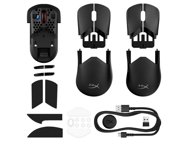 The HyperX Pulsefire Saga and Pulsefire Saga Pro come with replaceable magnetic components. (Image source: HyperX)