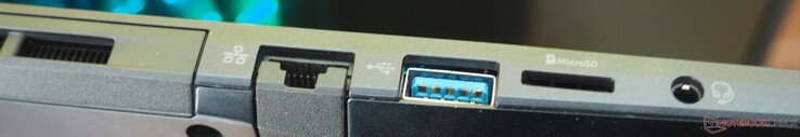 left: RJ45-LAN, USB-A, microSD, audio