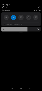 Quick Settings – dark mode