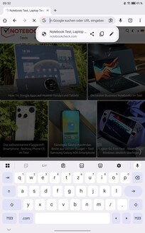 Keyboard in portrait format