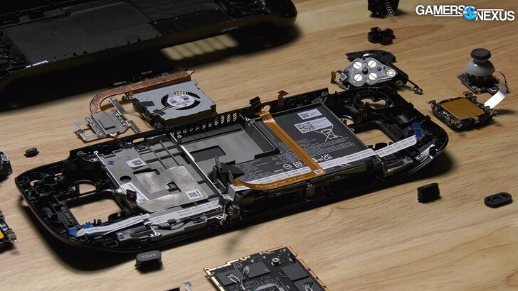 Steam Deck teardown. (Image source: Gamers Nexus)