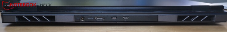 Rear: power, HDMI, 2x Thunderbolt 4