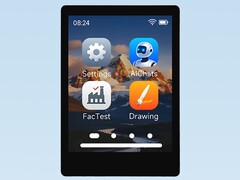 The compact Waveshare development board features an integrated touch display