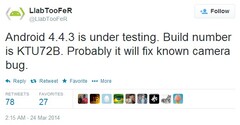 Android 4.4.3 KitKat Twitter leak