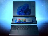 When brightened up, the dual-display laptop teased by Asus looks like an alternative to the Lenovo Yoga Book 9i. (Image: Asus, edited)