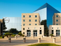The exterior of a Dell Technologies facility featuring the company logo.