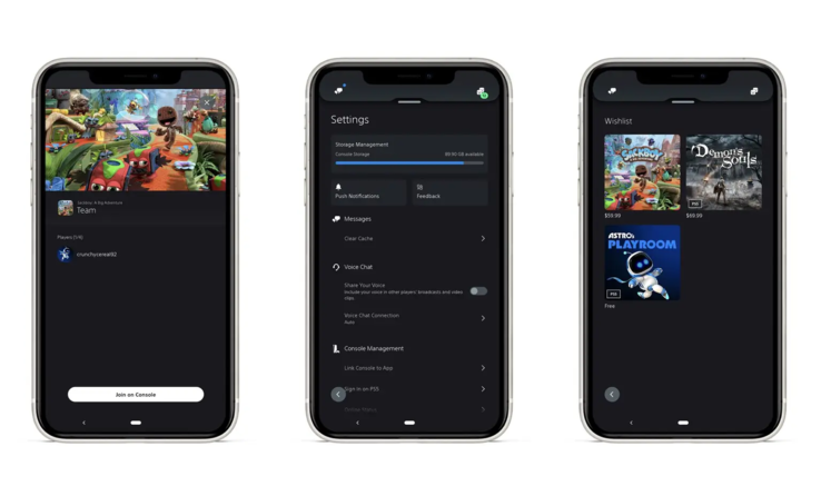 The PlayStation 5 mobile app gets some new features (image via Sony)