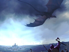 Fantasy General II game menu screenshot showing a dragon and an army with a city in the background
