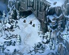 An image showing a snowy landscape in Thronebreaker: The Witcher Tales.