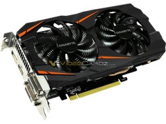The Gigabyte GTX 1060 5 GB Windforce OC. (Source: Videocardz)