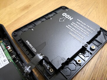 2.5-inch SATA III bay sits underneath the top panel