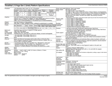 Specifications ThinkPad L13 Yoga Gen 2