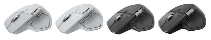 The MX Master 4 in Pale Grey, White Silver, Graphite and Space Black. (Image source: Logitech)