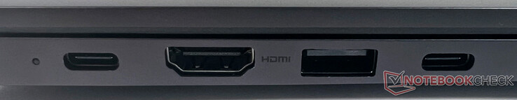 Left: 2x USB 3.2 Gen1 Typ-C, 1x HDMI, 1x USB 3.2 Gen1 Typ-A