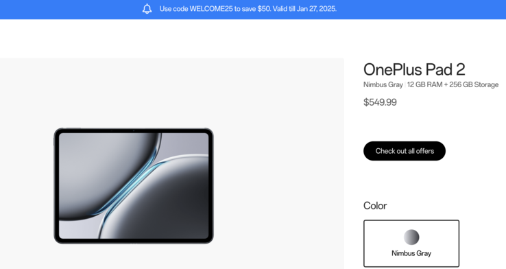 OnePlus Pad 2 deal. (Image source: OnePlus)