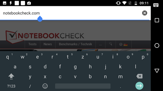 Virtual keyboard landscape mode