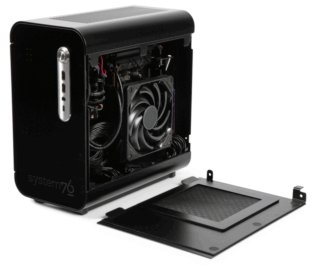 The Thelio Prime features magnetic side panels for easy cleaning and hardware upgrades.