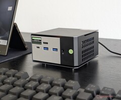 The GMKtec Evo-X1 mini PC features an OCuLink port, Ryzen AI 9 HX 370 APU, and 32 GB DDR5 memory at a record-low price. (Image source: Allen Ngo of Notebookcheck)