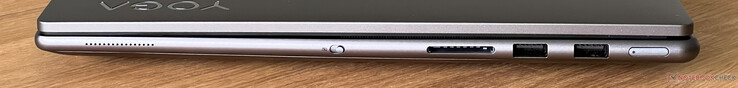 Right: webcam eShutter, SD card reader, 2x USB-A 3.2 Gen.1 (5 Gbit/s), power button