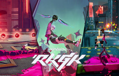 RKGK, or Rakugaki, will launch in Q2 2024 with a bright neon colour palette and fast-paced platforming action. (Image source: Gearbox Publishing - edited)