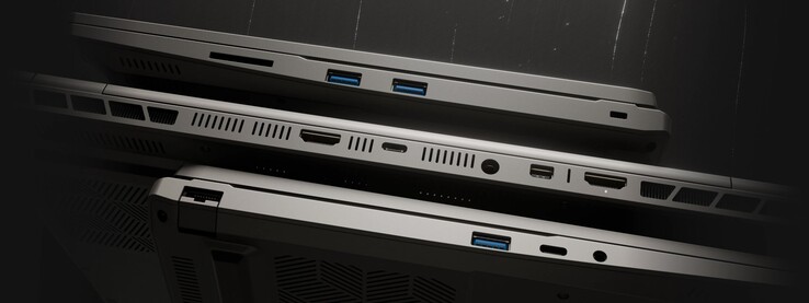 The Tuxedo InfinityBook Max 15 gaming laptop sports a decent array of ports. (Image source: Tuxedo)