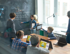 This school spent all their budget on the Lenovo 500e and couldn&#039;t afford to upgrade their blackboards. (Source: Lenovo)