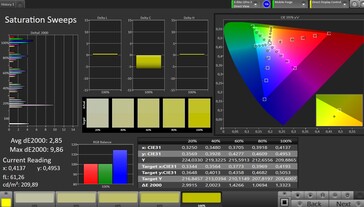 CalMAN saturation (color profile Standard)