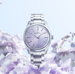 The Grand Seiko SBGW323 features a soft and beautiful purple Mt. Iwate pattern dial inspired by the kiri flower (Image source: Grand Seiko)