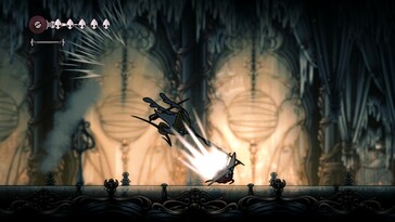 Hollow Knight: Silksong PC screenshot showing combat (Image source: Steam)