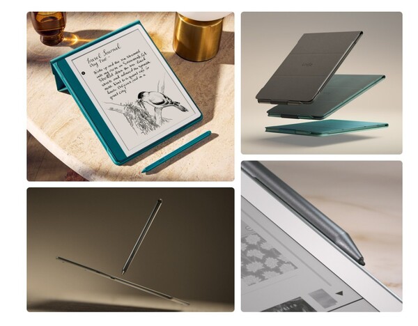 The Kindle Scribe (2024) is available in a new color and comes with an improved Premium Pen. (Image source: Amazon)