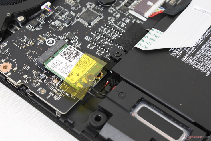 Removable M.2 WLAN module. We experienced no connectivity issues during our time with the test unit
