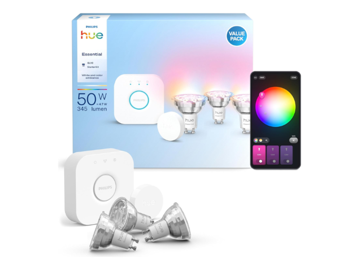The Philips Hue Essential Starter kit with GU10 bulbs. (Image source: Philips Hue)