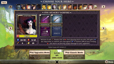Pictured: A gameplay screenshot from Poker Quest: Swords and Spades.