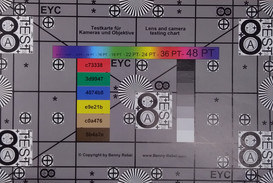 Test chart photographed