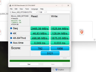 Performance before the driver update with my primary 512GB SSD.