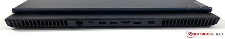 Rear: Gigabit-Ethernet, USB-C 3.2 Gen.2 (Power Delivery, DisplayPort 1.4), 2x USB-A 3.2 Gen.1, HDMI 2.1, USB-A 3.2 Gen.1, power (SlimTip)