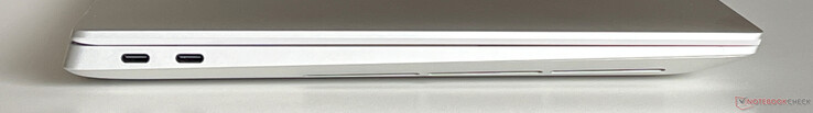 Left: 2x USB-C 4.0 with Thunderbolt 4 (40 GBit/s, DisplayPort-ALT mode, Power Delivery)