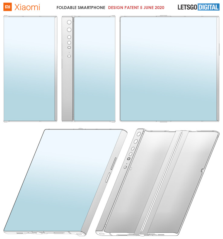 A render based on the new foldable phone patent. (Source: CNIPA via LetsGoDigital)