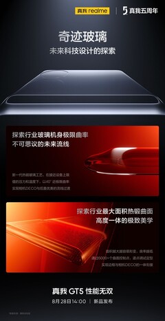 Realme shows its new Miracle Glass-backed GT5 off ahead of its launch. (Source: Realme via Weibo)
