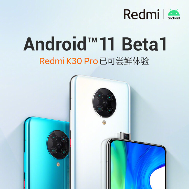 The Redmi K30 Pro is getting Android 11 beta 1. (Image source: Weibo)