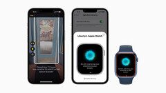 Left: Door Detection offers context for doors including signage and distance. Right: Apple Watch Mirroring provides a larger canvas for navigating watchOS (Image source: Apple)