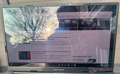 Asus VivoBook S15 BAPE in sunlight