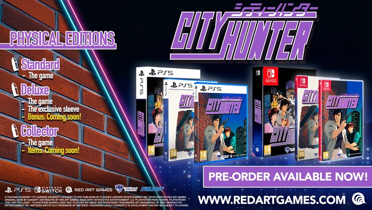 Image showing the different versions of City Hunter. (Image source: Red Art Games)